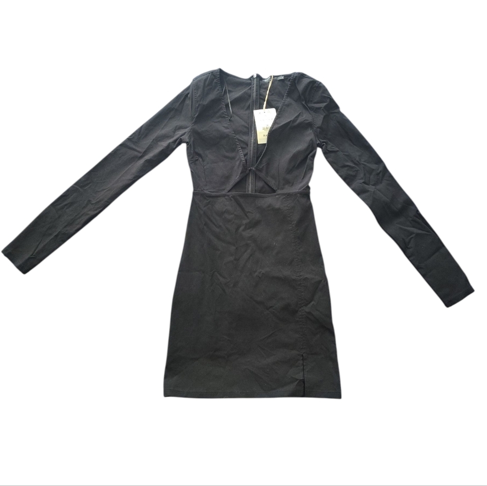 Pull&Bear Black Long Sleeve Dress
